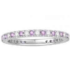 0.55ct Vs/ef Round/pink Saphhire Diamond Ring