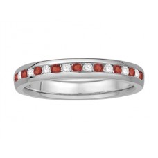 2mm Red Ruby And Diamond Eternity Ring