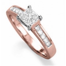 0.95ct Vvs2/f Princess Diamond Shoulder Set Ring