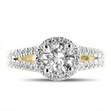 1.00ct Vvs1/h Round Diamond Halo Ring