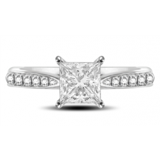 0.75ct Si2/g Princess Shoulder Set Ring