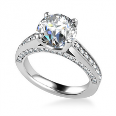 Unique Round Diamond Engagement Ring