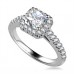 Princess Diamond Single Halo Shoulder Set Ring