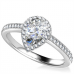 Pear Diamond Single Halo Shoulder Set Ring