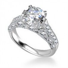 Unique Round Diamond Vintage Ring
