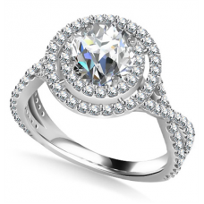 Double Halo Infinity Round Diamond Ring