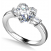 Modern Heart & Baguette Diamond Trilogy Ring