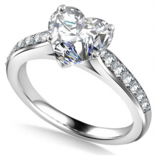 Heart Diamond Shoulder Set Ring