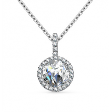 Round Diamond Single Halo Pendant
