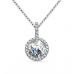 Round Diamond Single Halo Pendant