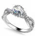 Infinity Twist Round Diamond Vintage Engagement Ring