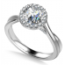 Twist Round Diamond Single Halo Ring