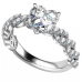 Embellished Twist Heart Diamond Vintage Plait Ring