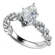Embellished Twist Marquise Diamond Vintage Plait Ring