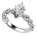 Embellished Twist Marquise Diamond Vintage Plait Ring