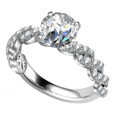 Embellished Twist Round Diamond Vintage Plait Ring