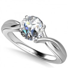 Modern Intertwined Round Diamond Engagement Ring