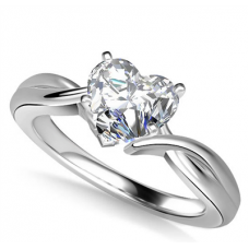 Modern Intertwined Heart Diamond Engagement Ring