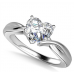 Modern Intertwined Heart Diamond Engagement Ring