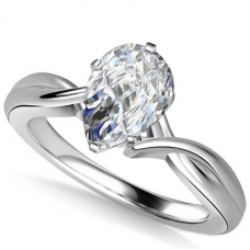 Modern Intertwined Pear Diamond Engagement Ring