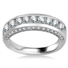 Unique Round Diamond Eternity/wedding Ring