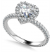 Heart Shaped Diamond Single Halo Shoulder Set Ring