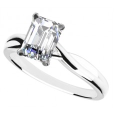 Emerald Diamond Infinity Twist Engagement Ring