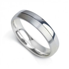 5mm Court Shape Polished And Satin Either Side Of A Central Groove