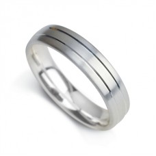 5mm Court Shape Satin With Two Central Grooves