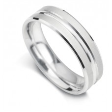 5mm Court Shape Linear Satin With U Cut Polished Centre