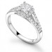 Princess Diamond Single Halo Shoulder Set Ring