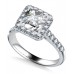 Corner Claw Princess Diamond Single Halo Ring