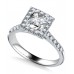 Corner Claw Princess Diamond Single Halo Ring
