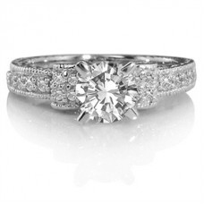 0.60ct Si2/h Round Diamond Vintage Ring