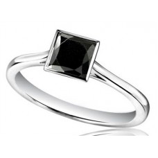 0.75ct Princess Black Diamond Ring