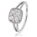 Modern Split Shoulder Round Diamond Cluster Ring