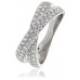 Elegant Round Diamond Cross Over Dress Ring