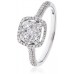 Modern Round Diamond Halo Cluster Ring