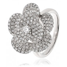 Modern Round Diamond Pave Cocktail Ring