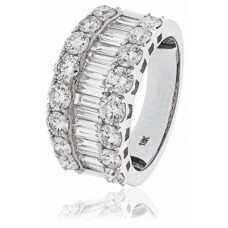Round & Baguette Diamond Dress Ring