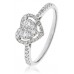 Modern Heart Shaped Round Diamond Cluster Ring