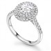 Oval Diamond Double Halo Shoulder Set Ring