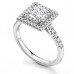 Princess Diamond Double Halo Shoulder Set Ring