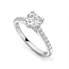 Modern Heart Diamond Shoulder Set Ring Modern Heart Diamond Shoulder Set Ring