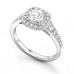 Cushion Diamond Designer Halo Shoulder Set Ring