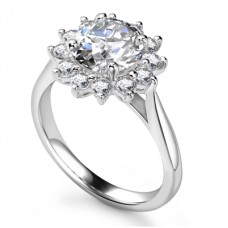 Round Diamond Floral Designer Ring
