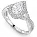 Pear Diamond Single Halo Infinity Style Ring