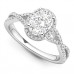 Oval Diamond Single Halo Infinity Style Ring