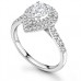 Double Halo Pear Diamond Shoulder Set Ring