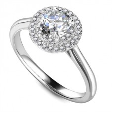 Double Halo Round Diamond Engagement Ring